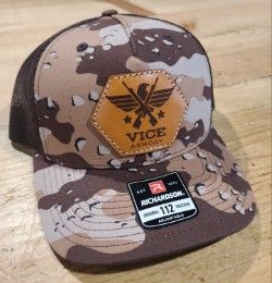 Vice Armory Leather Patch Hat, Desert Camo / Brown, 112 PFP