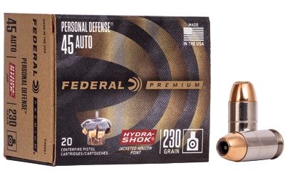 Federal HYDRA-SHOK 45ACP 230GR HP 20rds, 029465085414, 45HS, LA00342