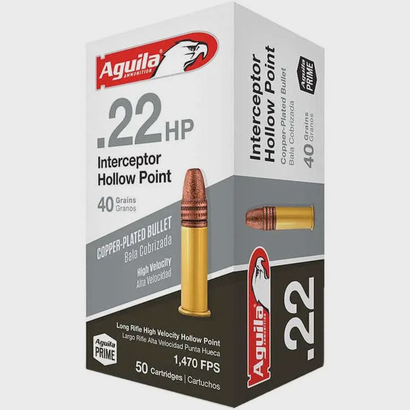 Aguila 1B222321 Special Interceptor 22 LR 40 gr Hollow Point (HP) 50 Bx/ 100 Cs