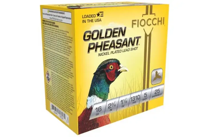 Fiocchi 16GP5 Golden Pheasant  16 Gauge 2.75" 1 1/8 oz 5 Shot 25 Bx/ 10 Cs