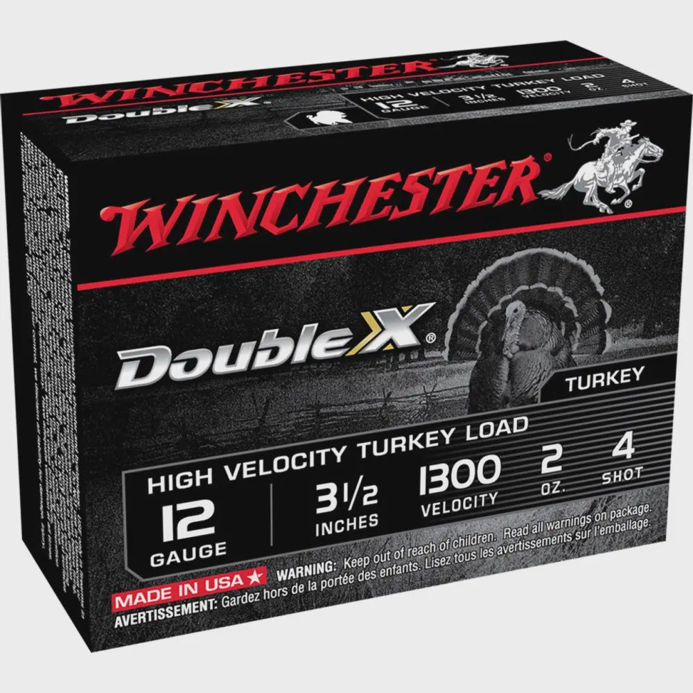 Winchester Ammo STH12354 Double X High Velocity Turkey 12 Gauge 3.5" 2 oz 4 Shot 10 Bx/ 10 Cs