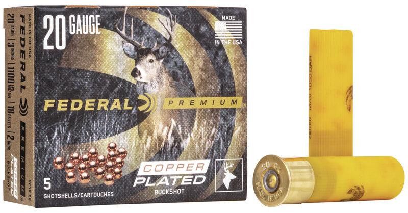 Federal P2582B Premium Vital-Shok 20 Gauge 3" 18 Pellets 2 Buck Shot 5 Bx/ 50 Cs