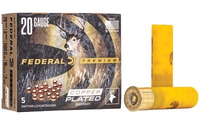 Federal P2582B Premium Vital-Shok 20 Gauge 3" 18 Pellets 2 Buck Shot 5 Bx/ 50 Cs