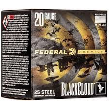 Federal PWBX2092 Black Cloud FS Steel 20 Gauge 3" 1 oz 2 Shot 25 Bx/ 10 Cs