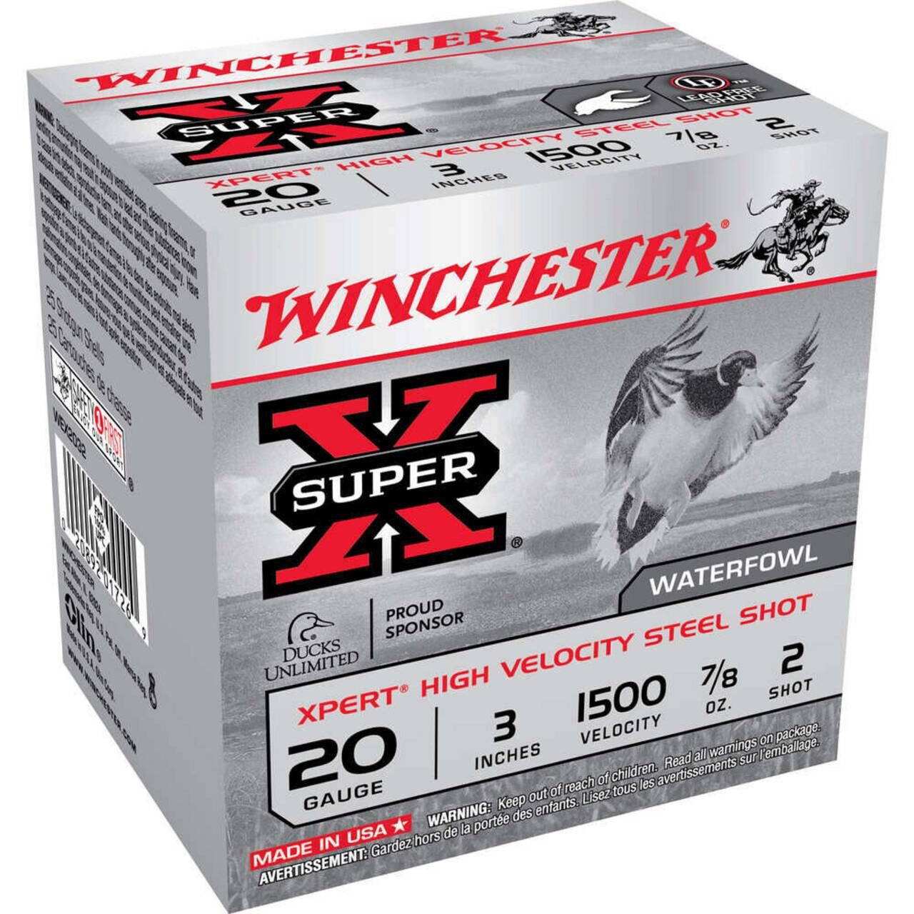 Winchester Ammo WEX2032 Super X Xpert High Velocity 20 Gauge 3" 7/8 oz 2 Shot 25 Bx/ 10 Cs