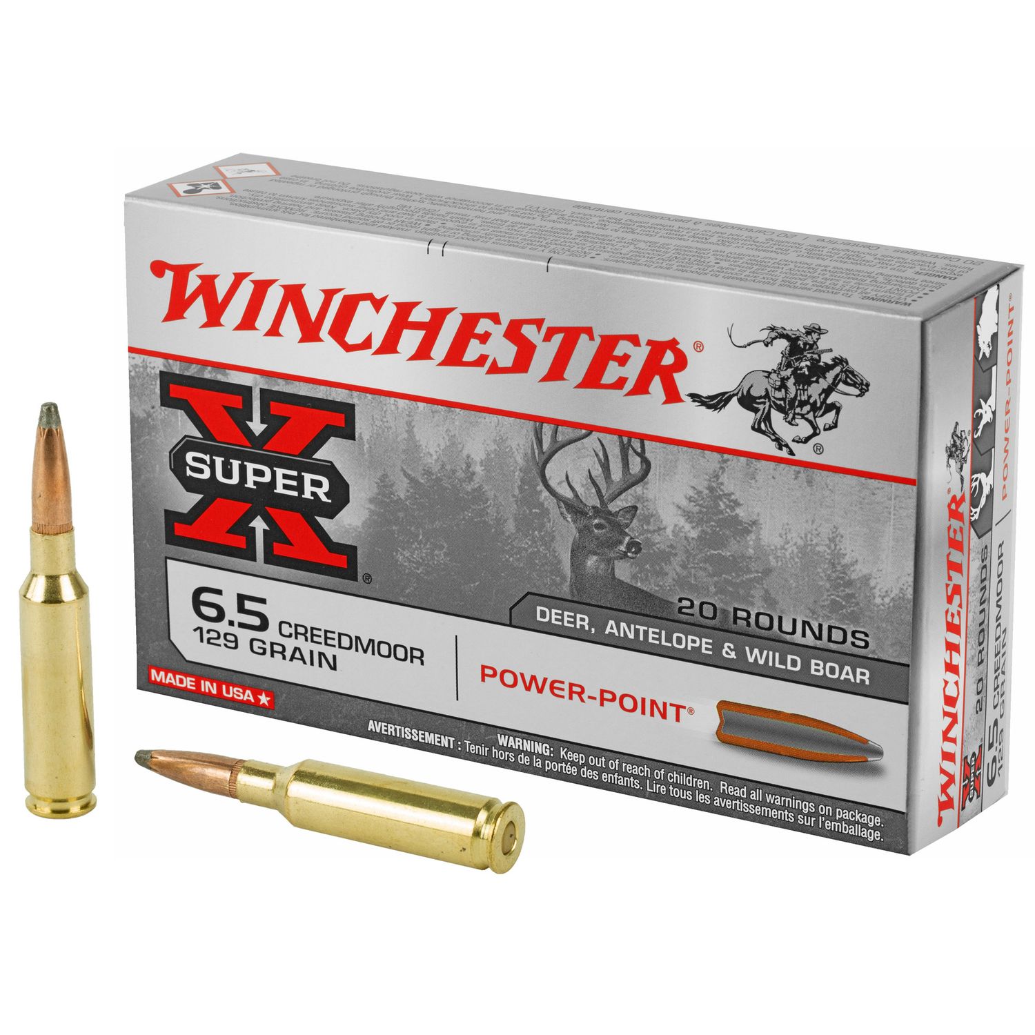 Winchester Ammo X651 Super-X  6.5 Creedmoor 129 gr Power-Point (PP) 20 Bx/ 10 Cs