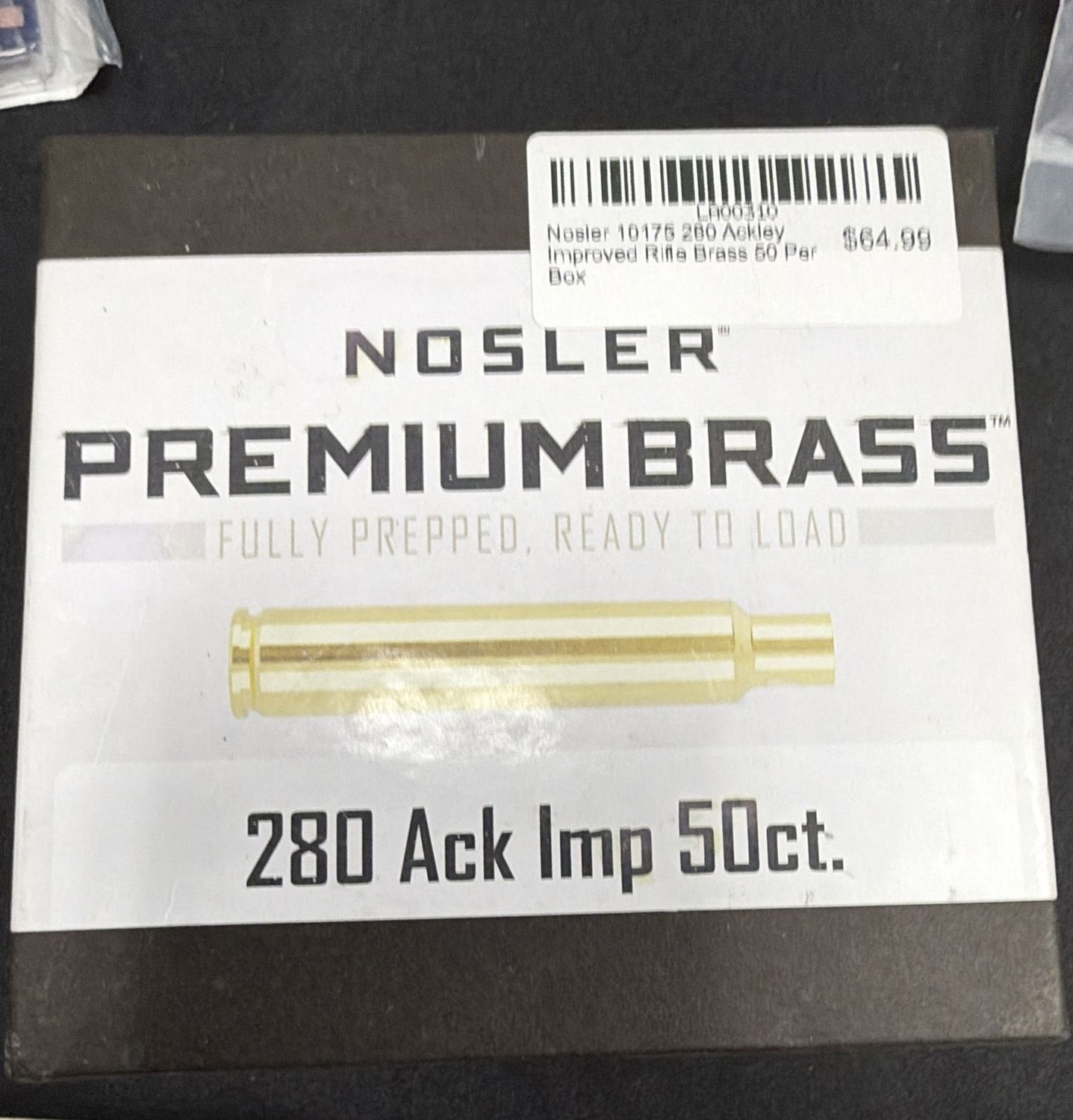 Nosler 10175   280 Ackley Improved Rifle Brass 50 Per Box