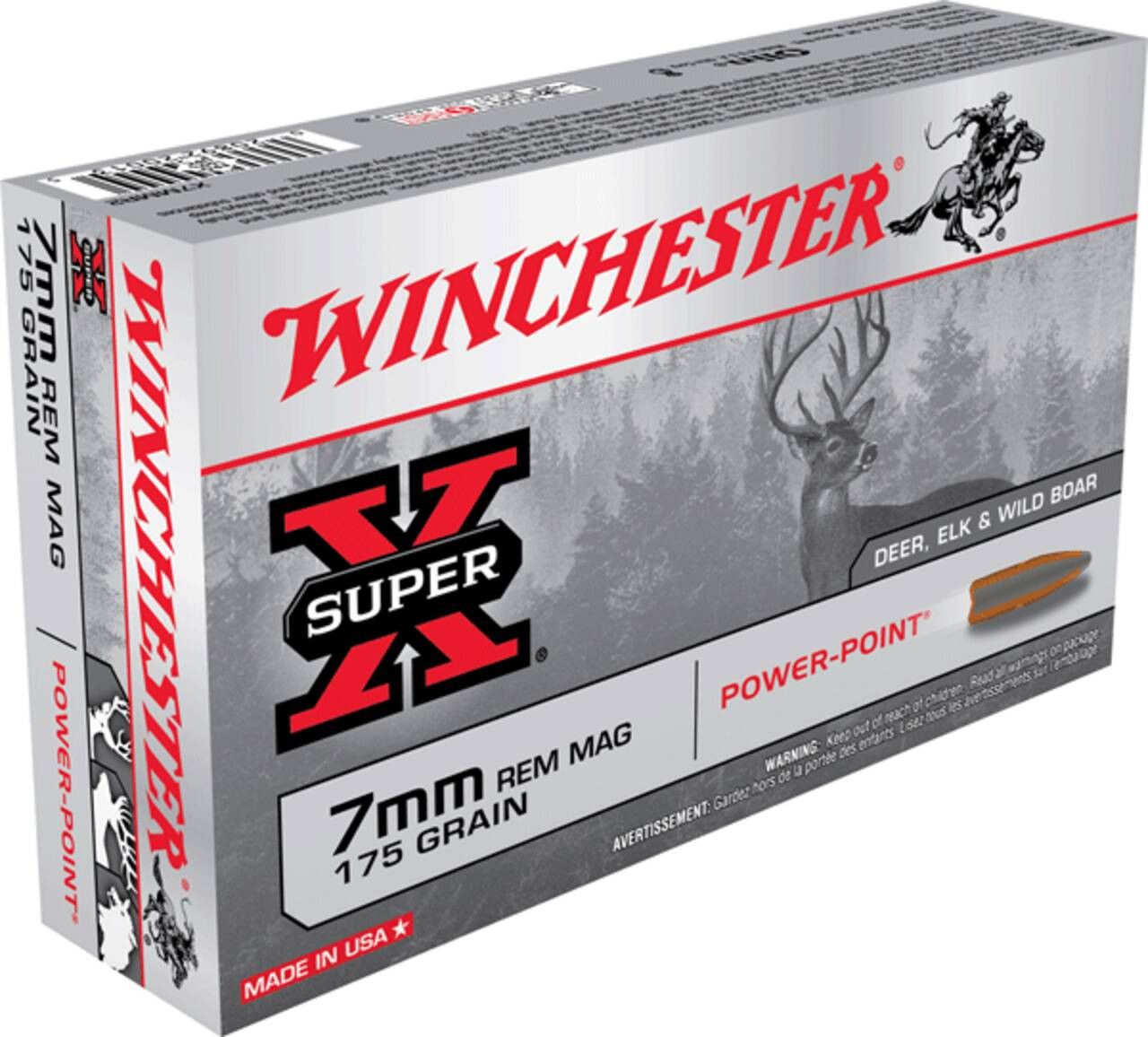 Winchester Ammo X7MMR2 Super-X  7mm Rem Mag 175 gr Power-Point (PP) 20 Bx/ 10 Cs