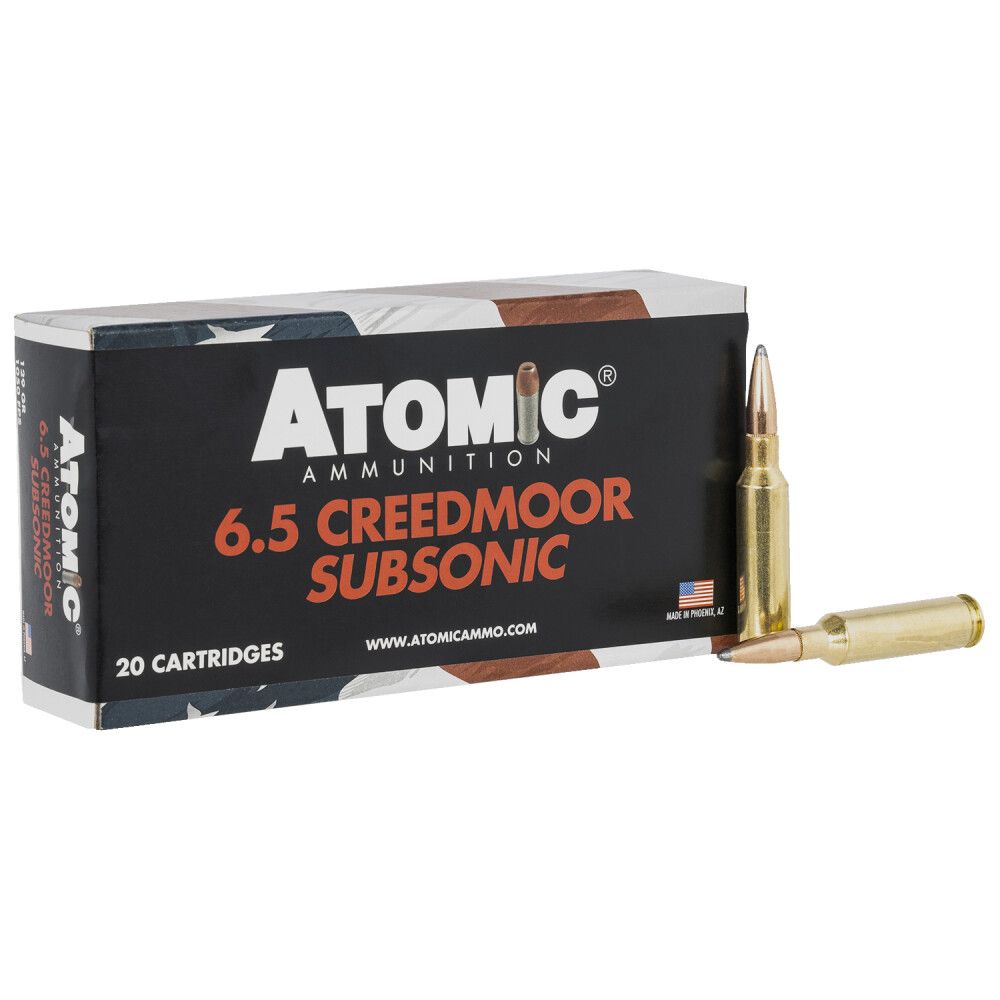Atomic 00482 Rifle Subsonic 6.5 Creedmoor 129 gr Hollow Point Boat-Tail (HPBT) 20 Bx/ 10 Cs