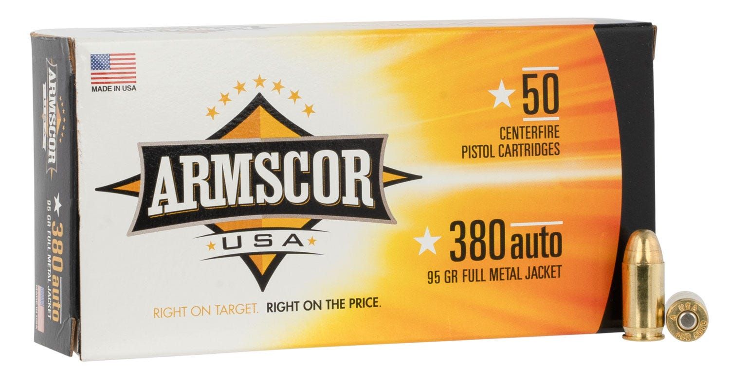 Armscor FAC3802N Pistol  380 ACP 95 gr Full Metal Jacket (FMJ) 50 Bx/ 20 Cs