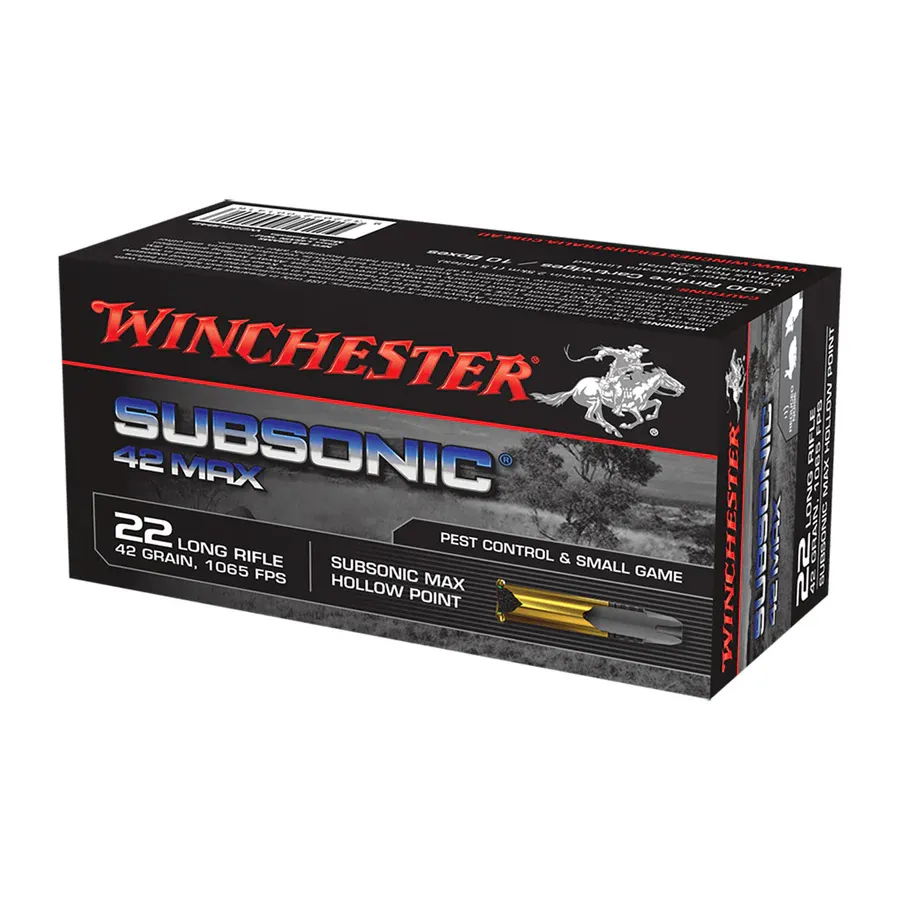 WINCHESTER SUBSONIC 22LR 42GR HP 50RD 40BX/CS