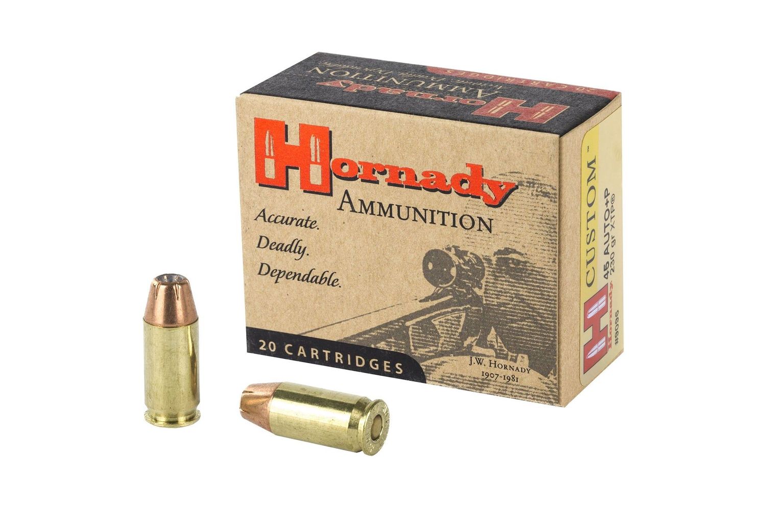 Hornady 9096 Custom  45 ACP +P 230 GR XTP Jacket Hollow Point 20 Bx/ 10 Cs