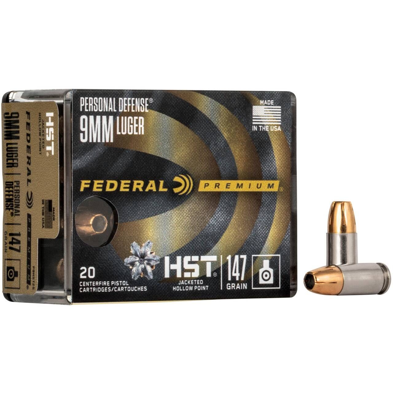 Federal P9HST2S Premium Personal Defense HST Micro 9mm Luger 147 gr HST Jacketed Hollow Point 20 Bx/ 10 Cs