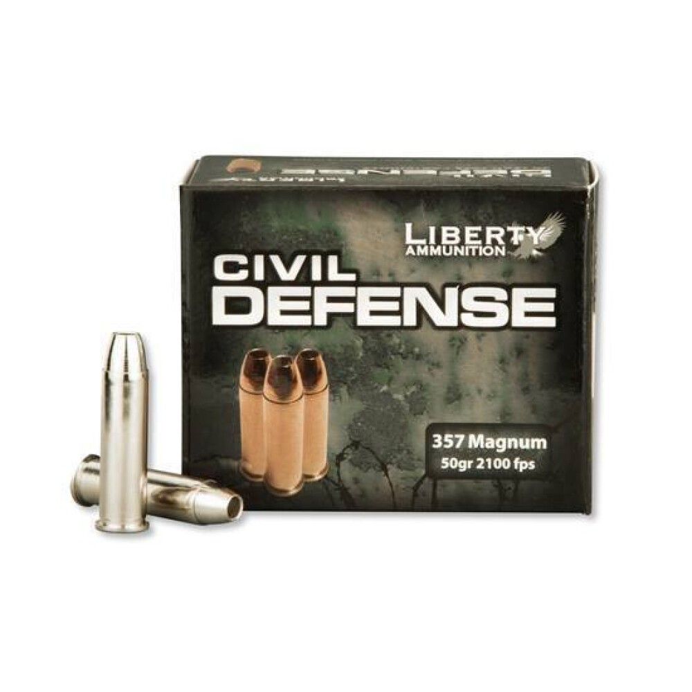 Liberty Ammunition LACD357030 Civil Defense  357 Mag 50 gr Hollow Point (HP) 20 Bx/ 50 Cs