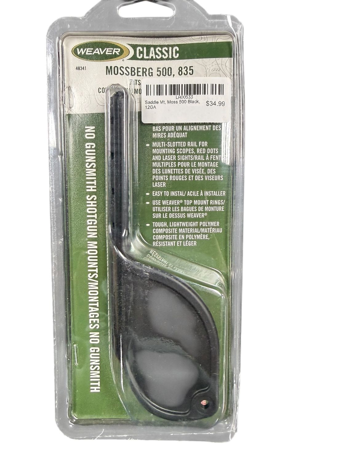 Saddle Mount, Mossberg 500 Black, 12GA