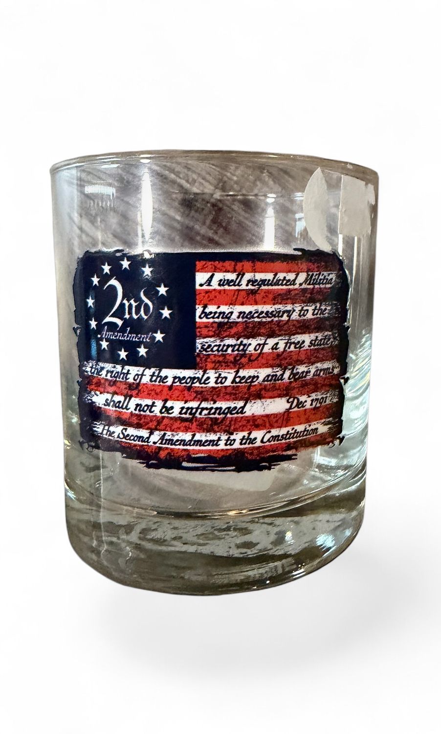 2nd Amendment Flag whiskey glass