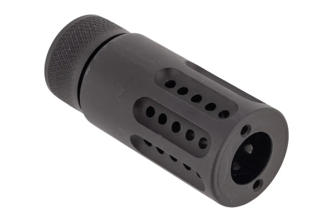 Guntec USA AR-15 Micro Slip Over Barrel Shroud w/ Multi Port Muzzle Brake, .308 Cal, Anodized Black, 1326-MB-P-S-308 1326MBPS308
