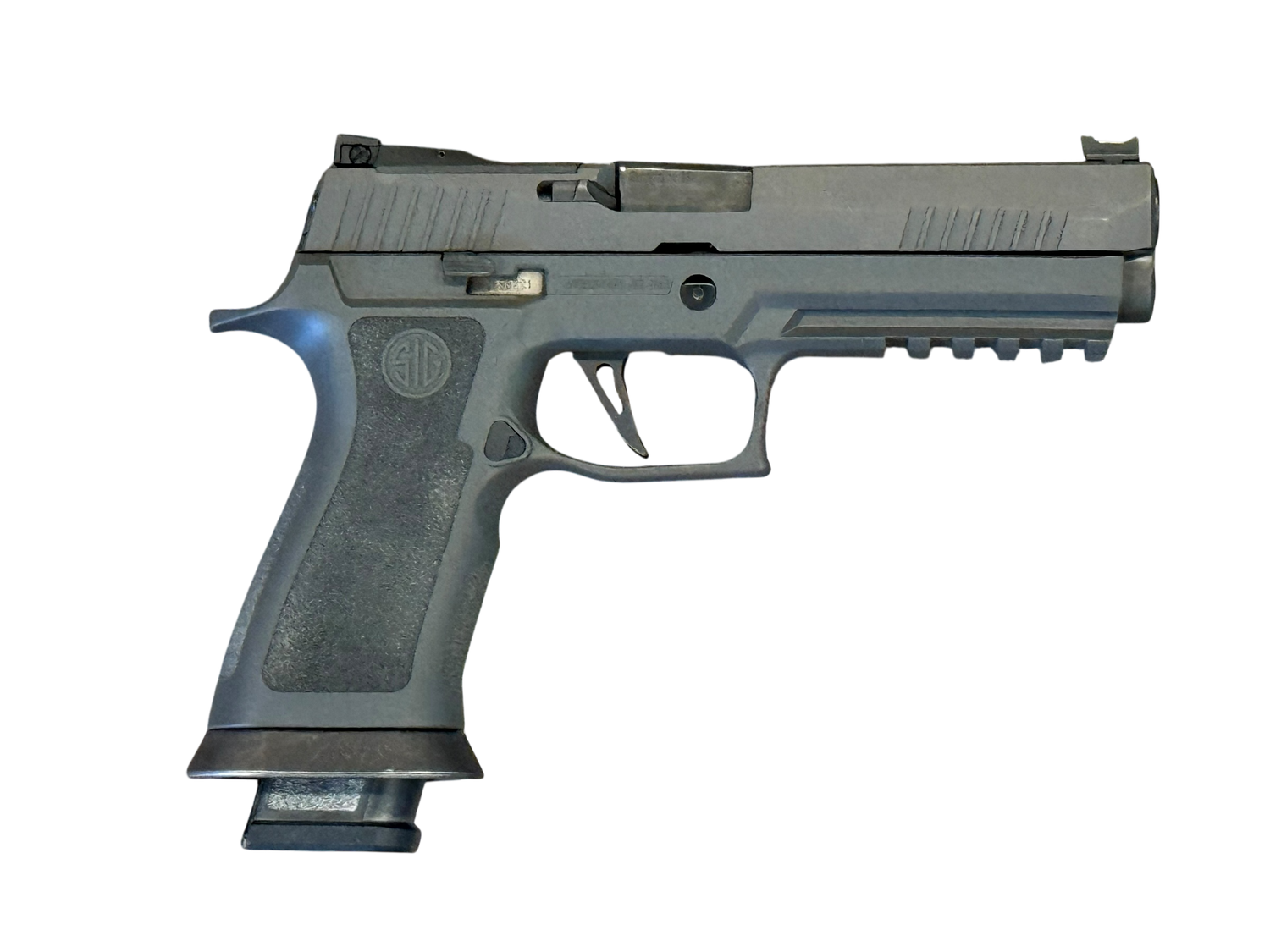 *USED* SIG SAUER P320 XFIVE 5" 9MM PISTOL, GRY, W/ 6 MAGS, ORIGINAL CASE/ACCYS