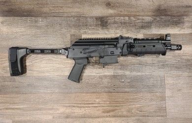 *USED* SOVIET ARMS SA-V 10.5" 9MM AK9 PISTOL, BLK, W/ 2 MAGS, FS1913 FOLDING BRACE