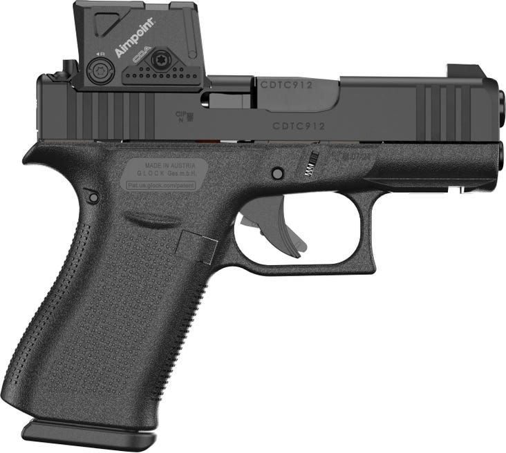 Glock 43X MOS8 9mm 3.4" Barrel 10-Rounds w/ Aimpoint COA, 764503064999, PX4350B01FRMOS8A4