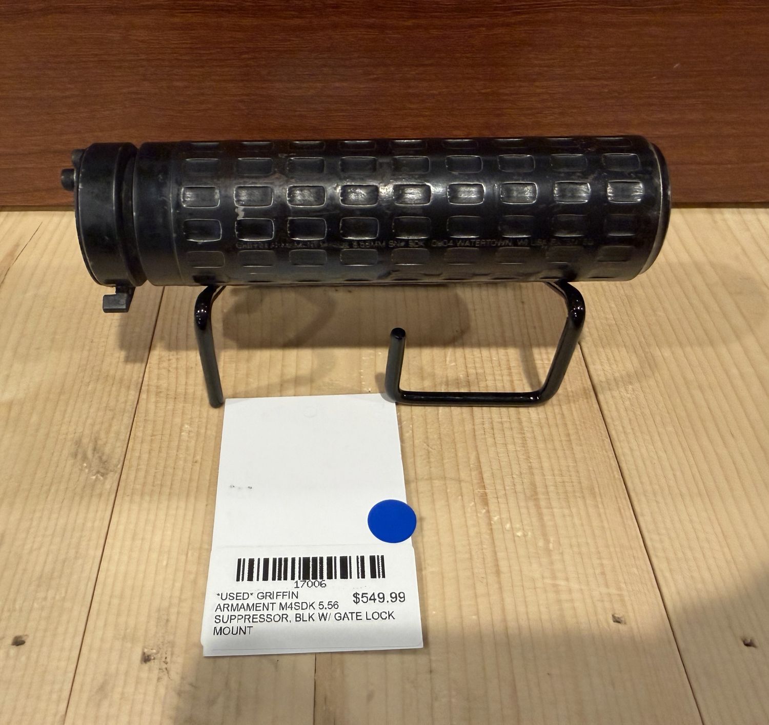 *USED* GRIFFIN ARMAMENT M4SDK 5.56 SUPPRESSOR, BLK W/ GATE LOCK MOUNT