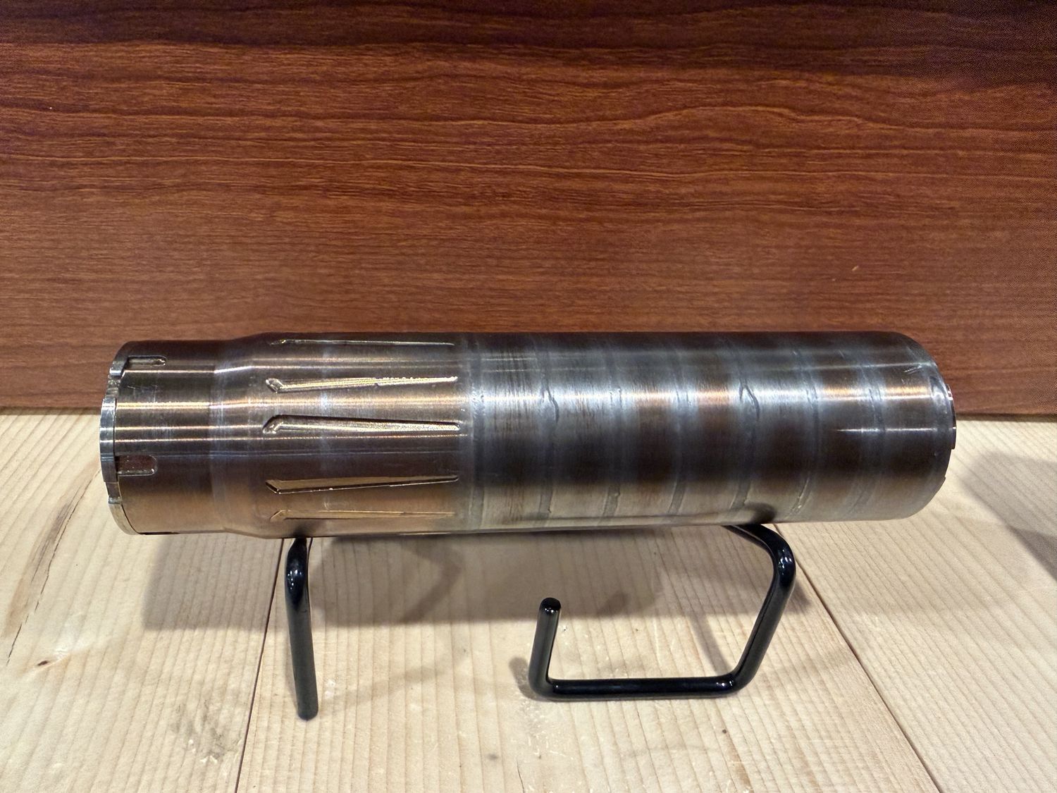 *USED* WOLFPACK ARMORY DISTUPTOR 36 .358CAL SUPPRESSOR, RAW TITANIUM COMES W/ HUB PLAN B MOUNT, NO BOX