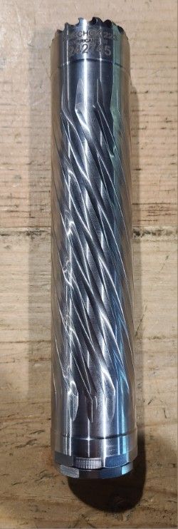 *USED* ANECHOIC ANECHOX .223CAL SUPPRESSOR, RAW TITANIUM, COMES W/ PLAN B HUB MOUNT, ORIGINAL BOX