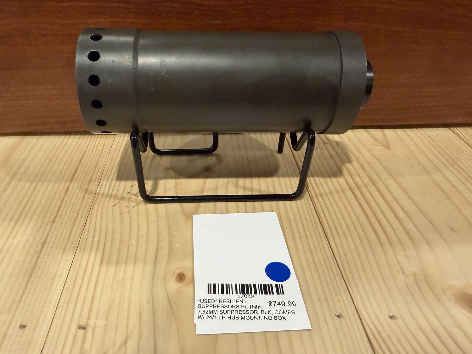 *USED* RESILIENT SUPPRESSORS PUTNIK 7.62MM SUPPRESSOR, BLK, COMES W/ 24/1 LH HUB MOUNT, NO BOX