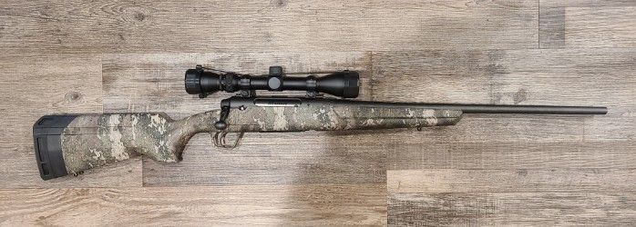 *USED* SAVAGE AXIS 22" 6.5 CREEDMORE BOLT-ACTION RIFLE, CAMO, COMES W/  OPTIC, 1 MAG, NO BOX