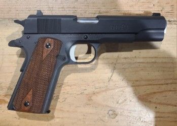 *USED* REMINGTON 1911R1 5" .45ACP SEMI-AUTO PISTOL, BLK/WOOD, COMES W/ 2MAGS, ORIGINAL CASE