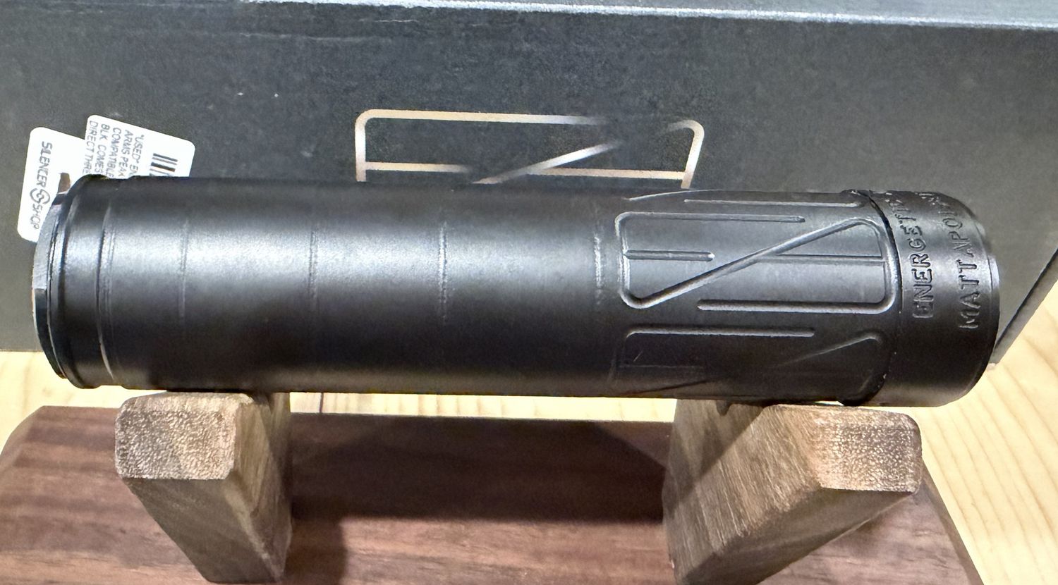 *USED* ENERGETIC ARMS PEAK 30 HUB COMPATIBLE 7.62MM SUPPRESSOR, BLK, COMES W/ 1/2X28 AND 5/8X24 DIRECT THREAD ADAPTERS, 7.62/5.56 END PLATES, ORIGINAL BOX