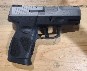 *USED TAURUS G2C 3" 9MM SEMI-AUTO PISTOL, BLK/STAINLESS, COMES W/ 2 MAGS, HOLSTER, NO CASE