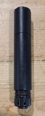 *USED* DEAD AIR WOLFMAN 9MM SUPPRESSOR, BLK, COMES W/ 1/2X28 KEMO MOUNT, ORIGINAL BOX/ ACCYS