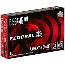 Federal, American Eagle, 5.56 NATO, 55 Grain, Full Metal Jacket, 20 Rds/Box, 604544703917, AE193