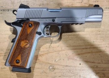 *USED* ZIG/ZENITH PC1911 5" .45ACP SEMI-AUTO PISTOL, STNLS/WOOD, COMES W/ 3 MAGS, ORIGINAL CASE