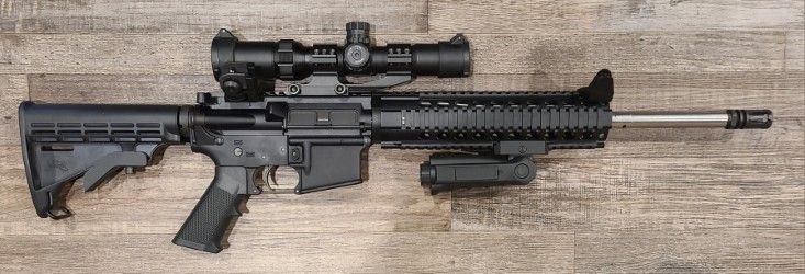 *USED* PSA PA-15 5.56MM SEMI-AUTO RIFLE, BLK, COMES W/ SCOPE, 2 MAGS, NO BOX