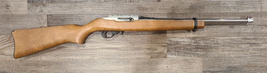 *USED* RUGER 10/22 .22LR RIFLE, WOOD/STNLS, COMES W/ NO MAG, NO BOX