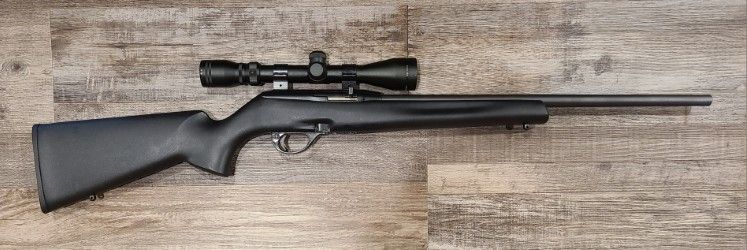 *CONS* REMINGTON 597 MAGNUM .22WMR RIFLE, BLK, COMES W/ SCOPE, 2 MAGS, MISSING EXTRACTOR, NO BOX