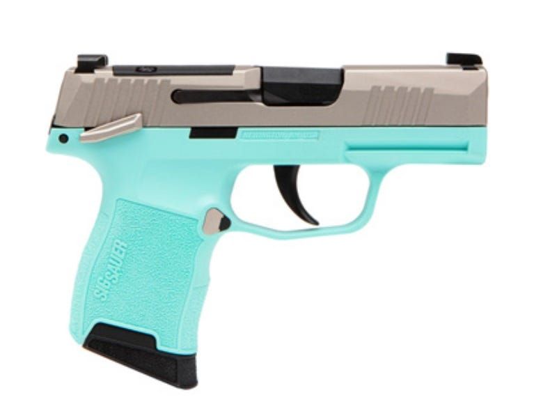 Sig Sauer P365 Stainless / Turquoise .380 ACP 3.1" Barrel 10-Rounds, 798681672981, 365-380-REB-MS