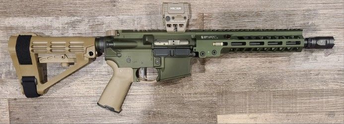 *USED* GEISSELE/B.A. SUPER DUTY 10.5" 30RD .300BLK PISTOL, ODG/FDE, COMES W/ OPTIC NO BOX