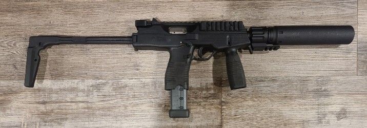 *USED* B&amp;T TP9 5.1" 25RD 9MM SBR, BLK, COMES W/ B&amp;T PRINT-X 9MM SUPPRESSOR, SUPPRESSOR CASE, NO BOX
