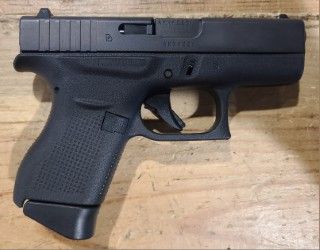 *CONS* GLOCK 42 3" 7+1 SEMI-AUTO .380ACP PISTOL, BLK, COMES W/ 3 MAGS, ORIGINAL CASE/ACCYS