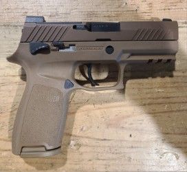 *CONS* SIG SAUER M18 3.75" 17+1 SEMI-AUTO 9MM PISTOL, FDE, COMES W/ 1 MAG, NO BOX