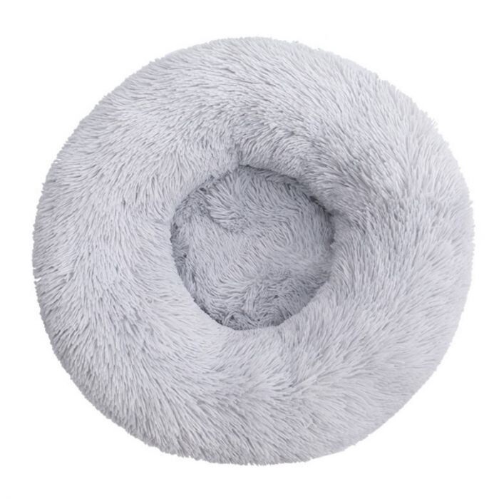 Topmast Fluffy Donut Dierenmand - 60 cm - Zilver - M