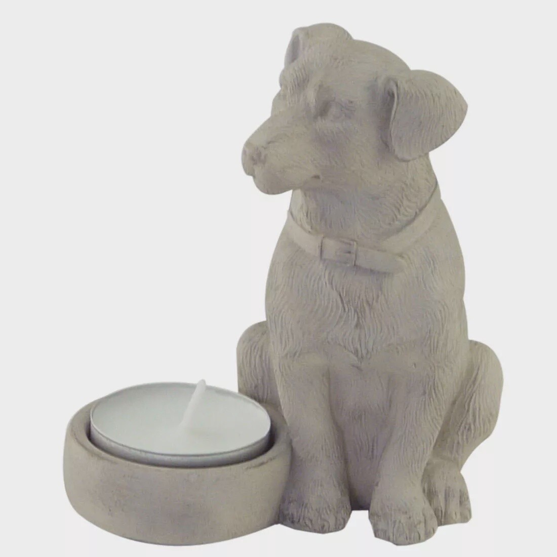 HAPPY-HOUSE WAXINELICHTHOUDER ZITTENDE HOND BEIGE