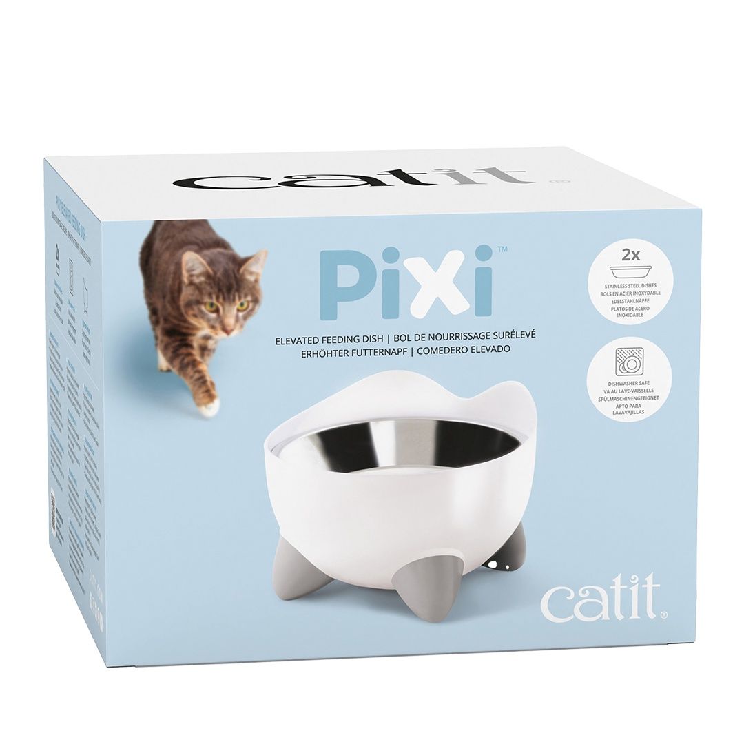 CA Pixi Elevated Feeding Dish, wit - 200ml - 10x13,5cm