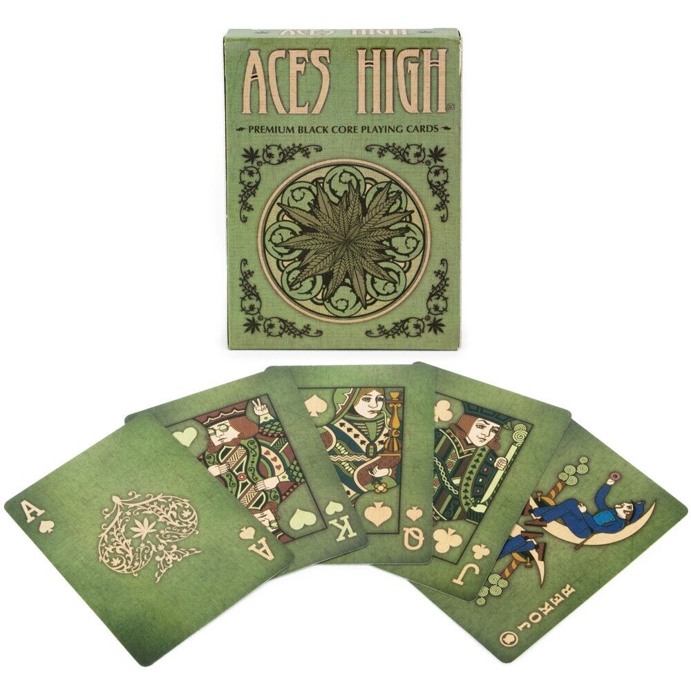 Aces High Premium Green Playing Cards