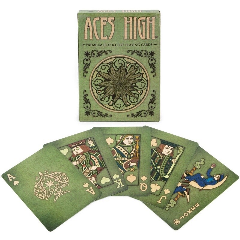 Aces High Premium Green Playing Cards