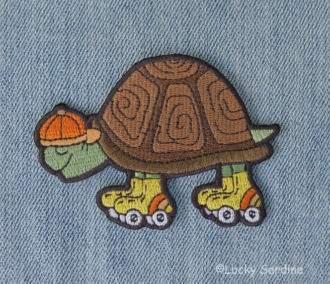 Embroidered Patches, design: Skating Tortoise
