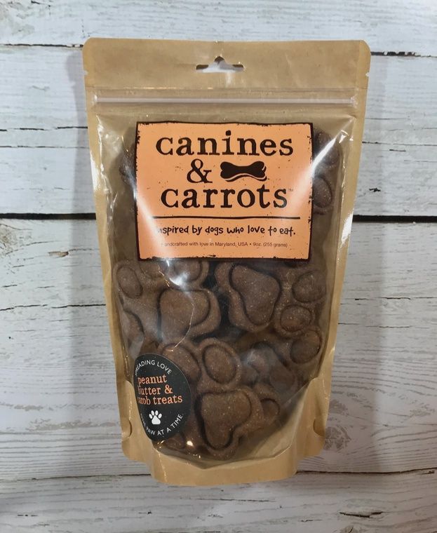 Canines &amp; Carrots Treat Bag, Flavor: Peanut Butter &amp; Carob